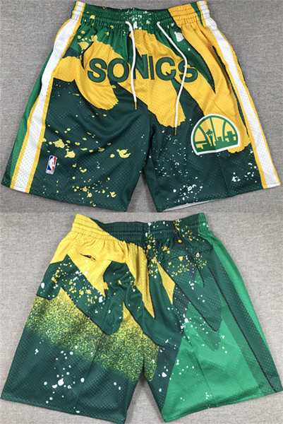 Mens Oklahoma City Thunder Green SuperSonics Shorts (Run Smaller)->nba shorts->NBA Jersey